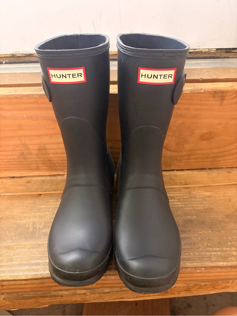 Hunter Black Mid-Calf Waterproof Rain Boots